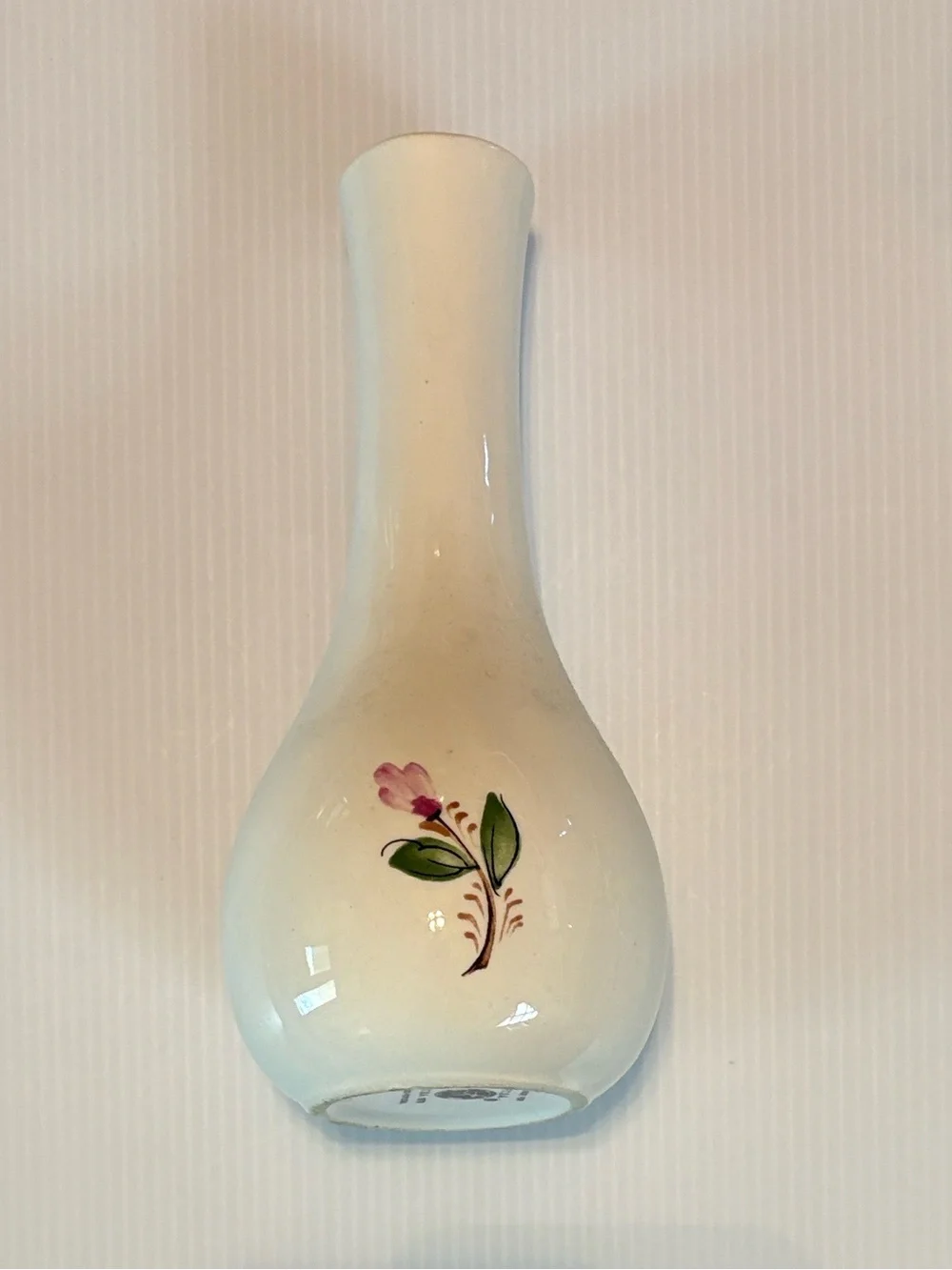 Vintage FTDA 1979 Sado Portugal - Pink Purple Flowers White Floral Vase